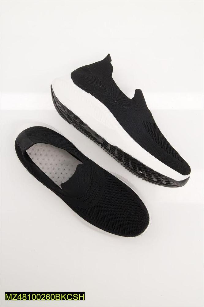 Black Slip-On Jogging Shoes for Daily Wear